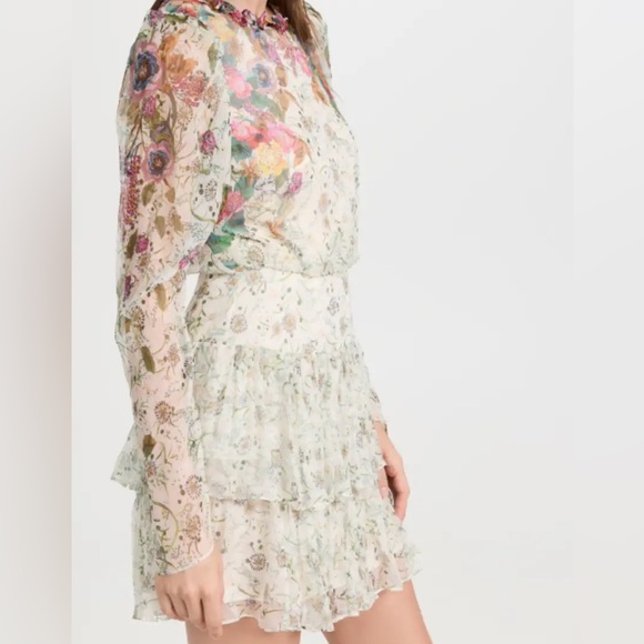 AVA-B RUFFLE FLORAL PRINT DRESS IN DANDELION - Picture 4 of 8